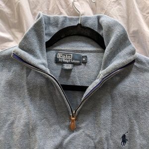Polo Estate Zip Mock-neck Collar Pullover Sweater
